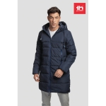 Parkas doudounes publicitaires unisexes en polyester THC Brussels couleur bleu marine vue image ambiance