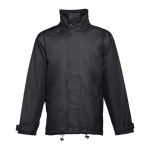 Manteau doudoune imperméable personnalisé en polyester THC Liubliana couleur noir première vue