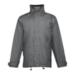Manteau doudoune imperméable personnalisé en polyester THC Liubliana couleur gris première vue