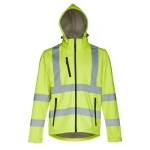Veste de visibilité à capuche en polyester 320 g/m² THC Zagreb Work couleur jaune fluorescent