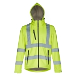 Veste de visibilité à capuche en polyester 320 g/m² THC Zagreb Work couleur jaune fluorescent quatrième vue