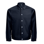 Vestes de travail avec logo en coton 240 g/m² THC Bratislava couleur bleu marine