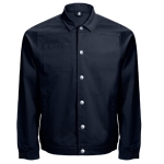 Vestes de travail avec logo en coton 240 g/m² THC Bratislava couleur bleu marine première vue