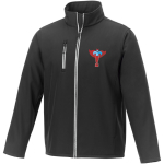 Vestes softshell d'entreprise en polyester 250 g/m² Elevate Essentials couleur noir vue impression sérigraphique