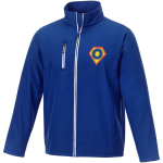 Vestes softshell d'entreprise en polyester 250 g/m² Elevate Essentials couleur bleu vue impression sérigraphique