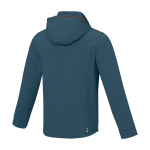 Veste softshell imperméable en polyester 300 g/m² Elevate Life couleur cyan troisième vue arrière