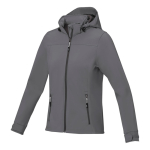 Veste softshell à capuche femmes en polyester 300 g/m² Elevate Life couleur gris
