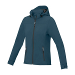 Veste softshell à capuche femmes en polyester 300 g/m² Elevate Life couleur cyan
