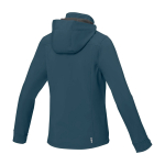 Veste softshell à capuche femmes en polyester 300 g/m² Elevate Life couleur cyan troisième vue arrière