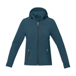 Veste softshell à capuche femmes en polyester 300 g/m² Elevate Life couleur cyan deuxième vue frontale