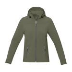 Veste softshell à capuche femmes en polyester 300 g/m² Elevate Life couleur vert olive deuxième vue frontale