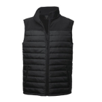 Gilets promotionnels imperméable en softshell et polyester MKT Bordy couleur noir première vue