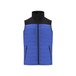 Gilets promotionnels imperméable en softshell et polyester MKT Bordy couleur bleu première vue