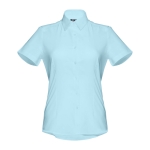 Chemises Oxford pour femmes en coton et polyester THC London WH couleur bleu ciel
