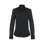 Chemises à logo pour femmes en coton et polyamide 115 g/m² THC Paris couleur noir première vue