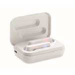 Écouteurs simple avec logo et Bluetooth 5.0 dans Ultimate Box couleur blanc troisième vue