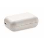 Écouteurs simple avec logo et Bluetooth 5.0 dans Ultimate Box couleur blanc quatrième vue