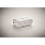 Écouteurs simple avec logo et Bluetooth 5.0 dans Ultimate Box couleur blanc vue principale
