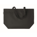Sac tissu personnalisé RPET 600D longues poignées et soufflet Store couleur noir troisième vue