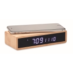 Chargeur sans fil personnalisable avec réveil en bambou Time couleur bois deuxième vue