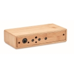 Chargeur sans fil personnalisable avec réveil en bambou Time couleur bois troisième vue