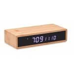 Chargeur sans fil personnalisable avec réveil en bambou Time couleur bois septième vue