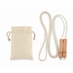 Corde à sauter personnalisée dans une pochette en coton Nature couleur beige