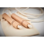 Corde à sauter personnalisée dans une pochette en coton Nature couleur beige troisième vue photographique