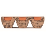 Pots de fleur avec logo et 3 herbes aromatiques Kit Herbes aromatiques couleur marron quatrième vue