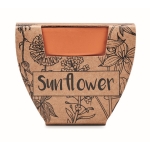 Pot de fleur personnalisé avec graines de tournesol Girasol couleur marron troisième vue