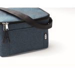 Sac isotherme en RPET moucheté avec capacité pour 6 canettes couleur bleu vue thématique photographique