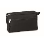 Trousse de toilette recyclée personnalisée à double zip RPET Essential couleur noir