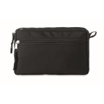 Trousse de toilette recyclée personnalisée à double zip RPET Essential couleur noir deuxième vue