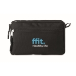 Trousse de toilette recyclée personnalisée à double zip RPET Essential couleur noir deuxième vue principale
