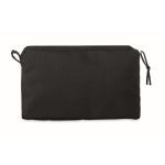 Trousse de toilette recyclée personnalisée à double zip RPET Essential couleur noir troisième vue