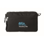 Trousse de toilette recyclée personnalisée à double zip RPET Essential couleur noir troisième vue principale