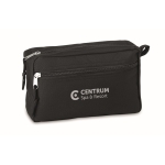 Trousse de toilette recyclée personnalisée à double zip RPET Essential couleur noir vue principale