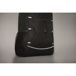 Sac à dos de sport aux couleurs contrastées et avec des lacets RPET couleur noir septième vue photographique