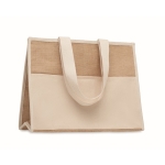 Sacs en jute publicitaires avec fermeture velcro RealFood couleur beige deuxième vue