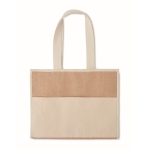 Sacs en jute publicitaires avec fermeture velcro RealFood couleur beige quatrième vue