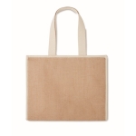 Sacs en jute publicitaires avec fermeture velcro RealFood couleur beige cinquième vue