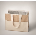 Sacs en jute publicitaires avec fermeture velcro RealFood couleur beige cinquième vue photographique