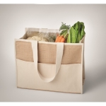 Sacs en jute publicitaires avec fermeture velcro RealFood couleur beige sixième vue photographique