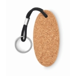 Porte-clés flottant personnalisé en liège de forme ovale Cork couleur noir deuxième vue