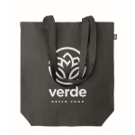 Sac shopping imprimé du logo en chanvre avec soufflet 200 g/m2 Planet couleur noir deuxième vue principale