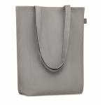 Sac shopping imprimé du logo en chanvre avec soufflet 200 g/m2 Planet couleur gris