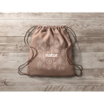 Sac cordon en chanvre Natural couleur marron vue d'ambiance principale