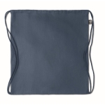 Sac cordon en chanvre Natural couleur bleu deuxième vue