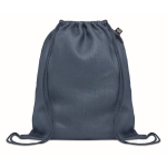 Sac cordon en chanvre Natural couleur bleu troisième vue
