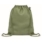 Sac cordon en chanvre Natural couleur vert troisième vue